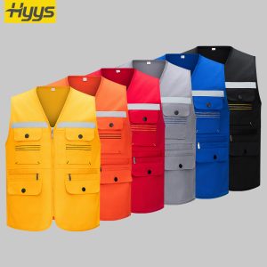 high visibility topstitched work vest