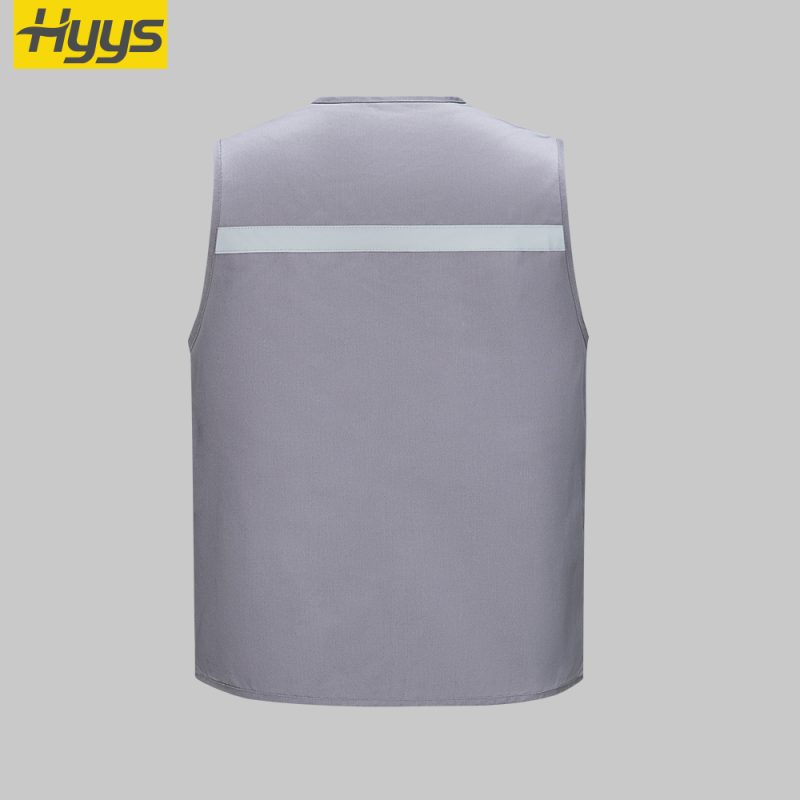 high visibility topstitched work vest