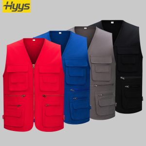 Pure cotton copper zipper work vest