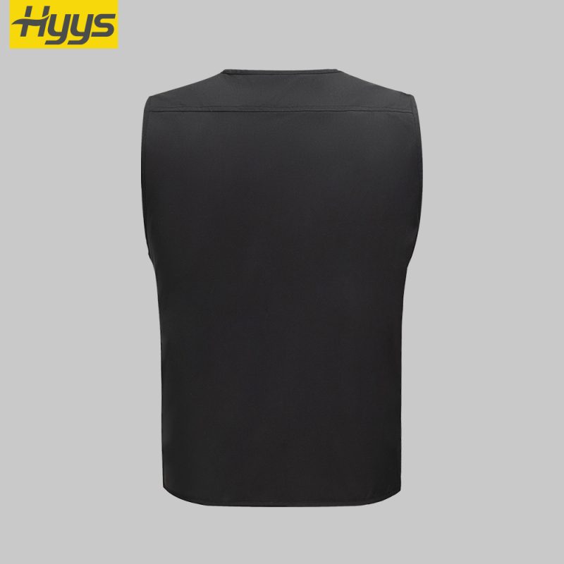 Polyester pongee vest with double vertical zippers and large pockets