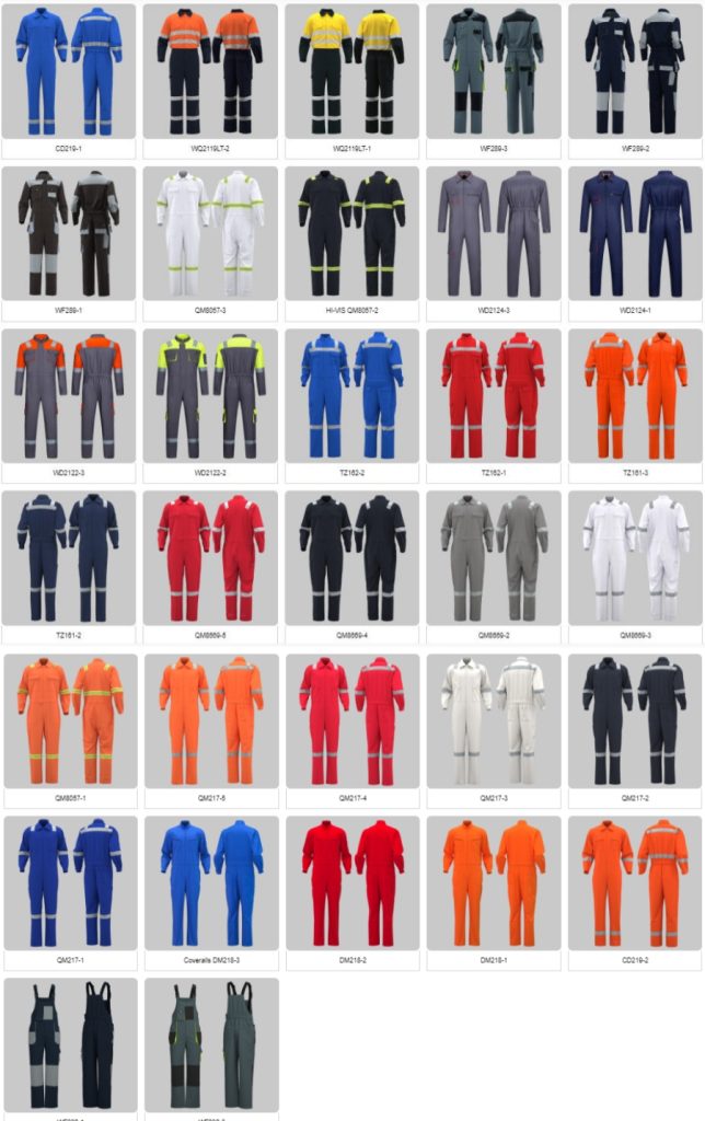Haiyuan coveralls overalls produces various types of 100% polyester, polyester-cotton, and 100% cotton coveralls that are flame-retardant, anti-static, and resistant to acid and alkali corrosion.