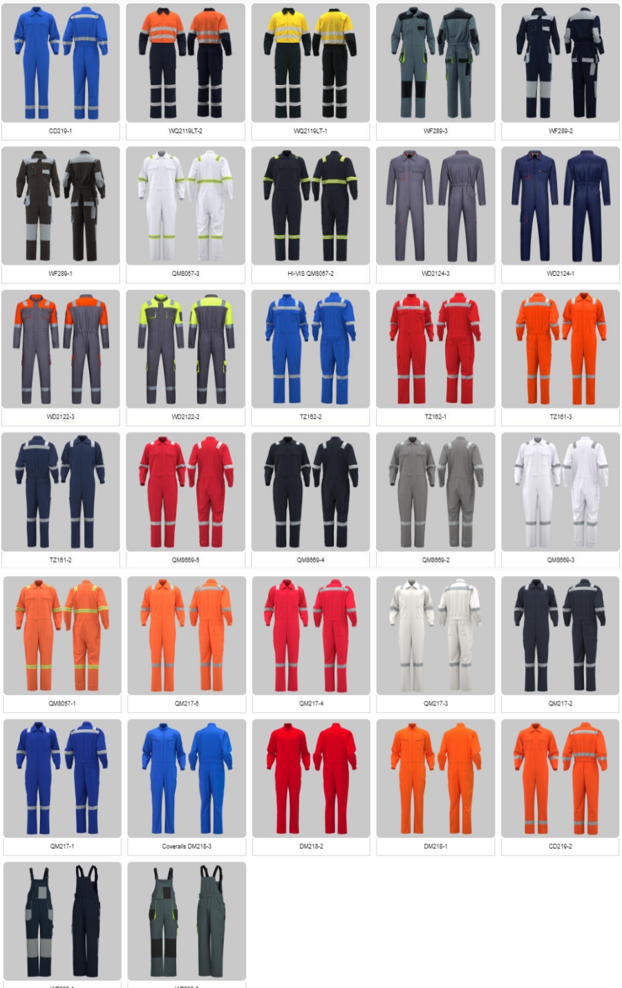 Haiyuan coveralls overalls produces various types of 100% polyester, polyester-cotton, and 100% cotton coveralls that are flame-retardant, anti-static, and resistant to acid and alkali corrosion.