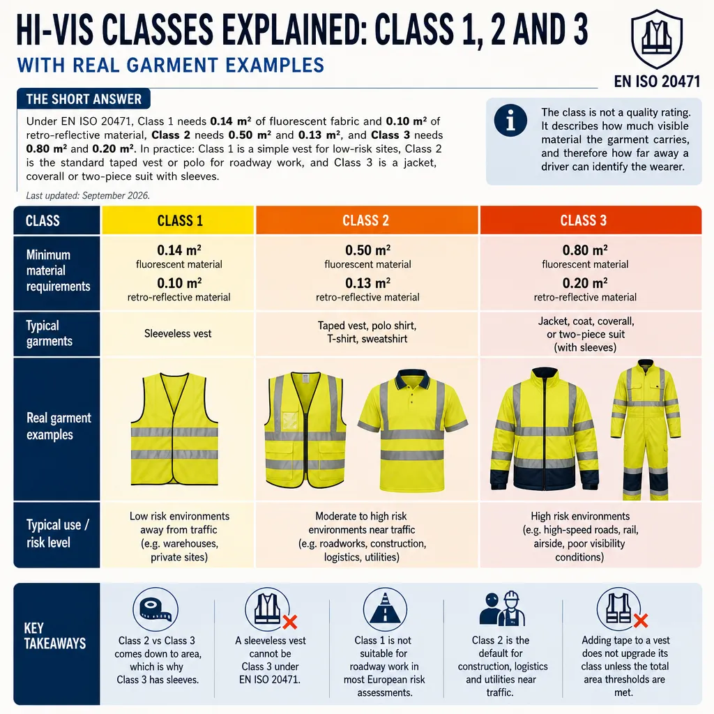 Hi-Vis Classes Explained: Class 1, 2 and 3 Compared
