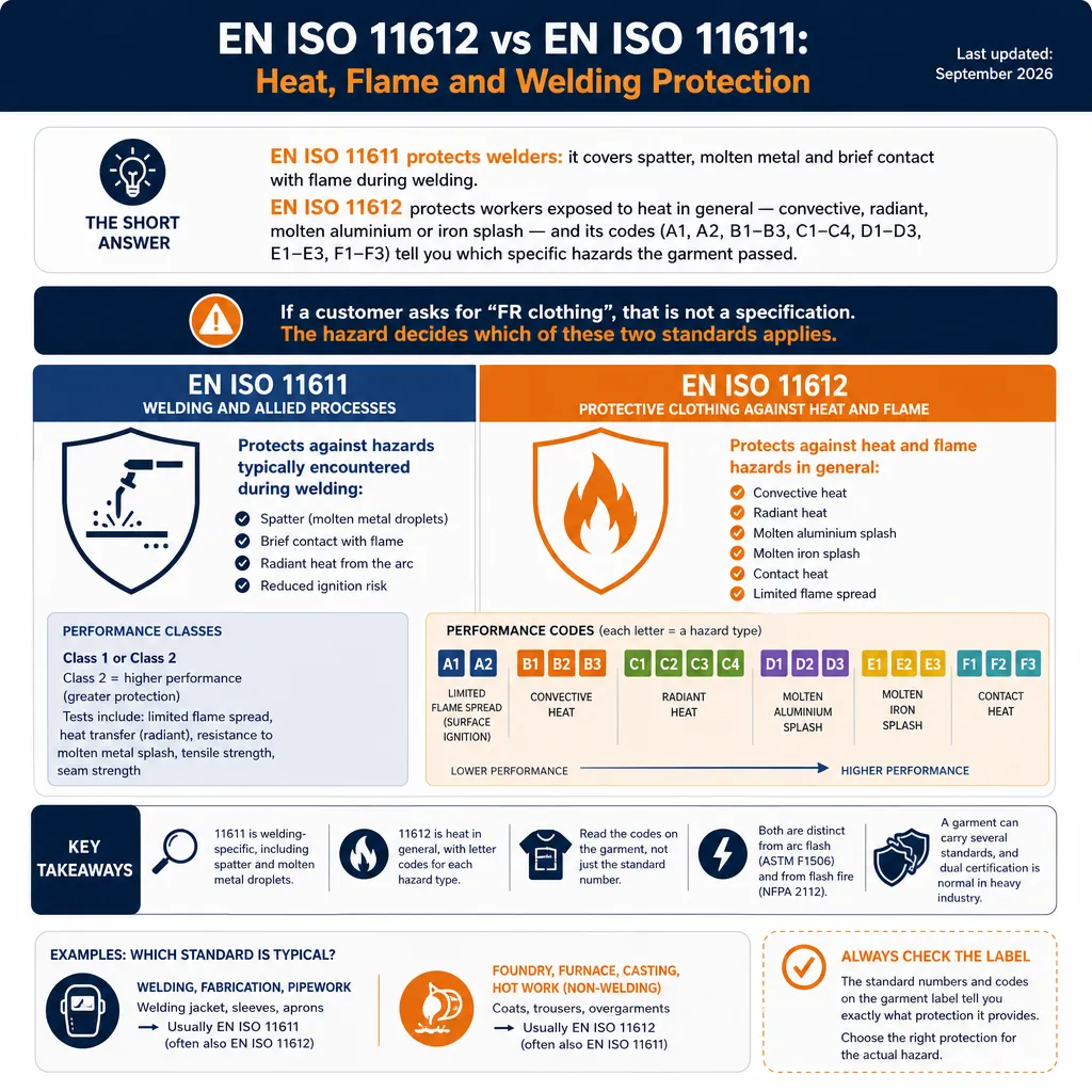 EN ISO 11612 vs EN ISO 11611: Heat vs Welding FR