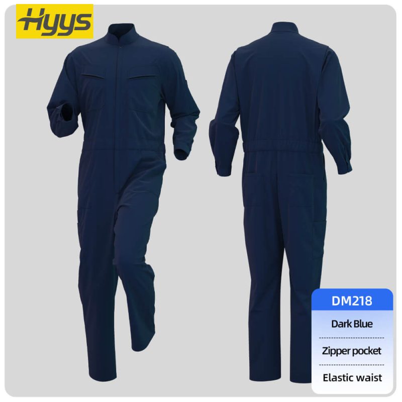 Polyester-cotton stand-up collar coveralls - Image 3