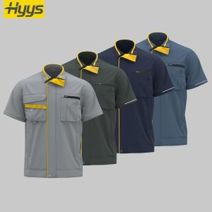 summer short sleeved moisture wicking stretch work clothes