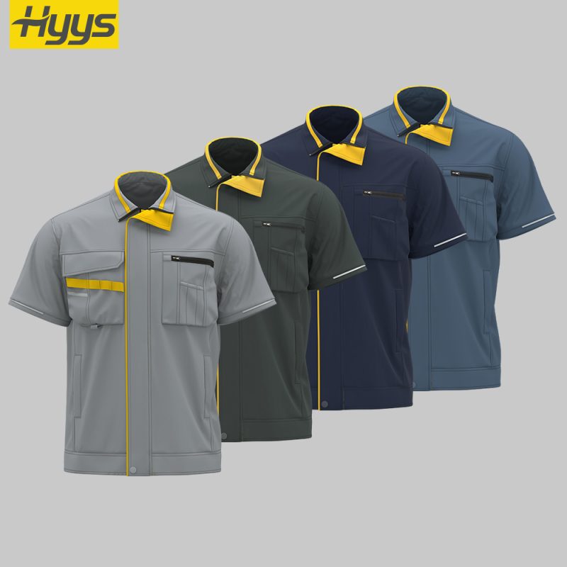 summer short sleeved moisture wicking stretch work clothes