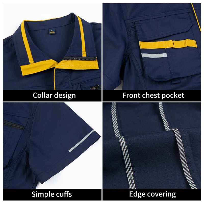 summer short sleeved moisture wicking stretch work clothes