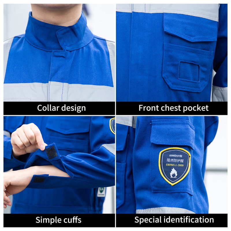 Pure Cotton Flame Retardant High-visibility Coveralls - Image 3