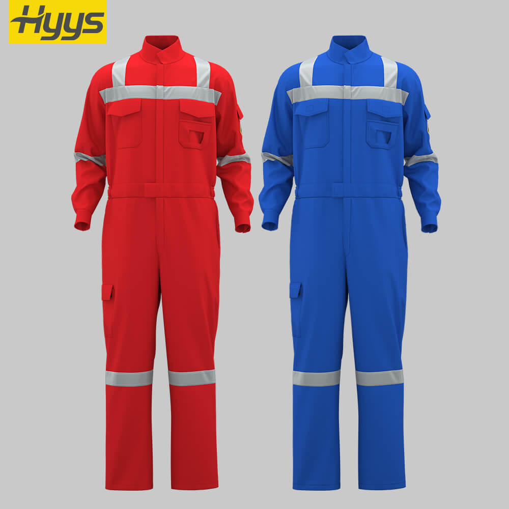 pure cotton flame retardant high visibility coveralls