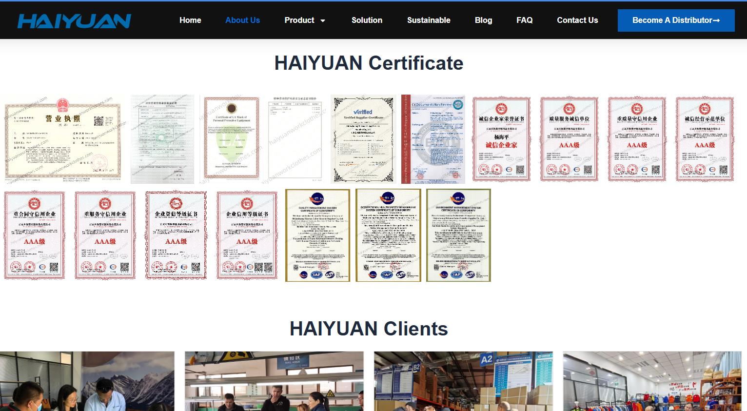 haiyuan certificate
