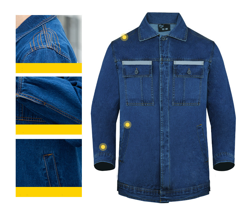 High Visibility Cotton Denim Anti-Static Suit Details