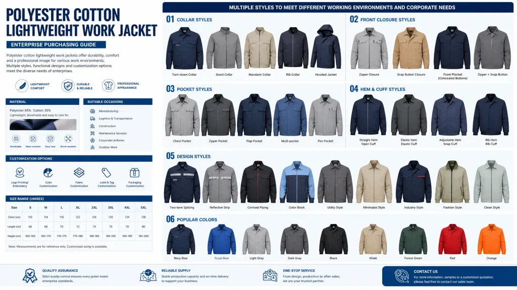 polyester cotton lightweight work jacket the complete b2b bulk buying guide