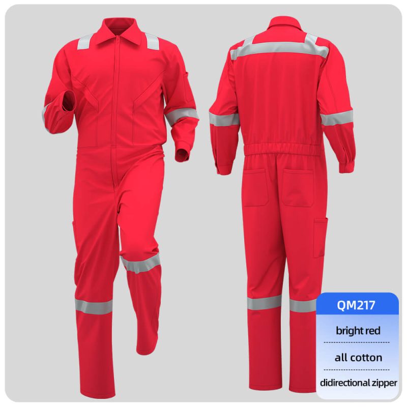Cotton spring autumn high-visibility coveralls - Image 6