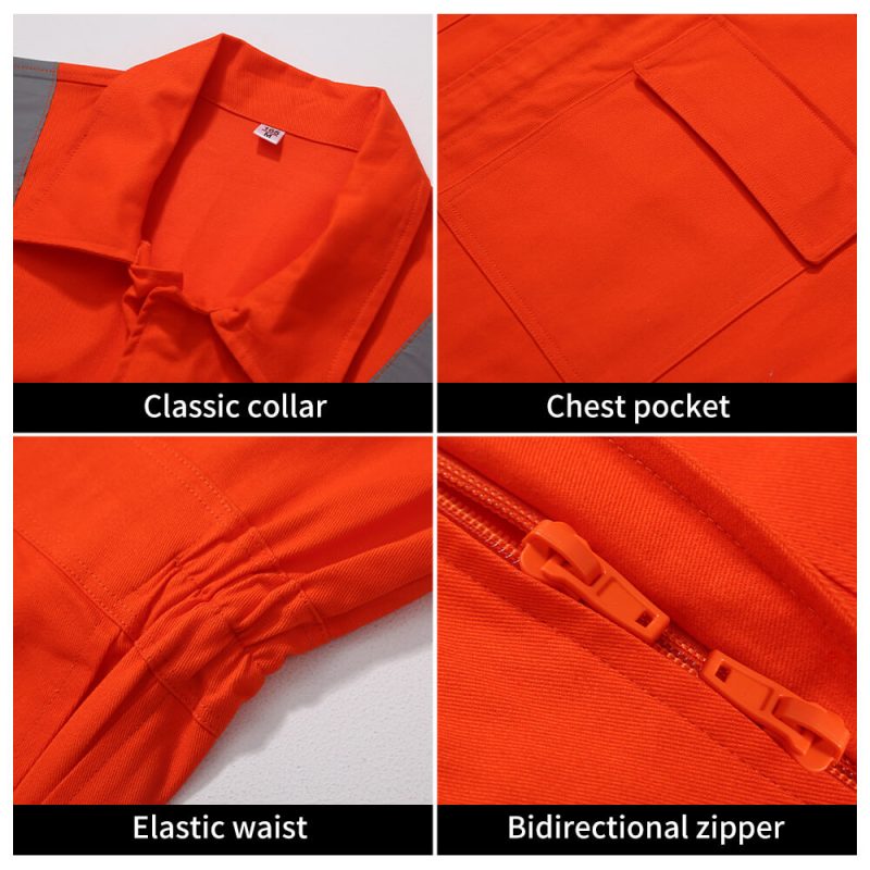 Pure cotton high-visibility coveralls - Image 4