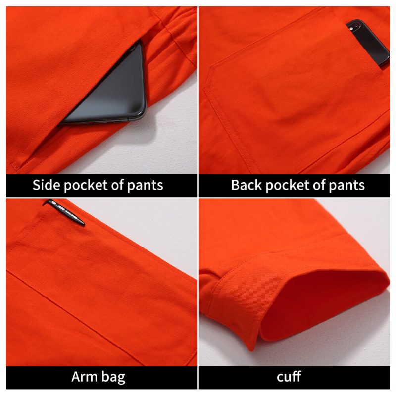 Pure cotton high-visibility coveralls - Image 5