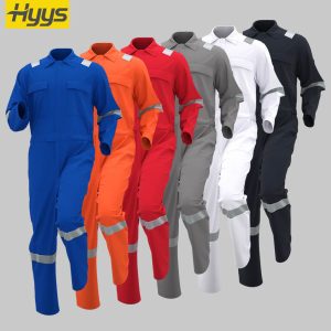 Pure cotton high-visibility coveralls