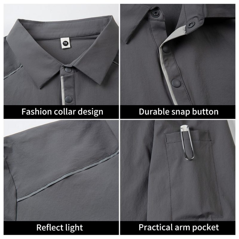 High-visibility solid color work T-shirt sku-NS-M089 detail