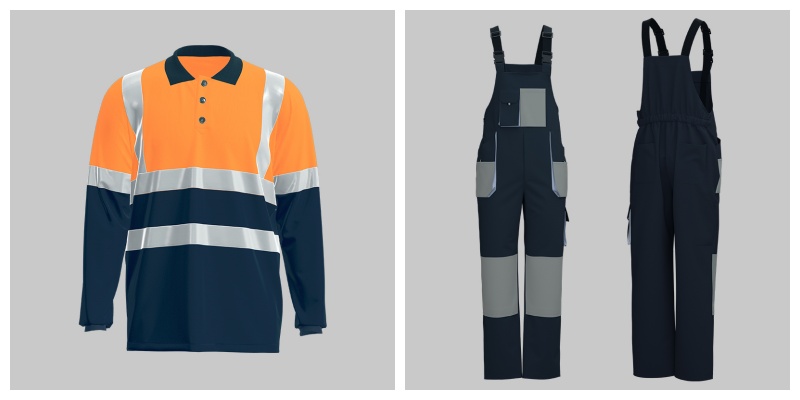 t shirts and bib overalls