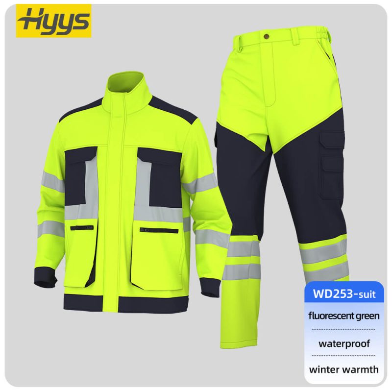 wd253-high-visibility-waterproof-cold-proof-work-clothes-suit-green