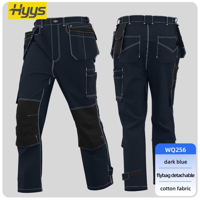 cotton multi pocket knee pad work pants