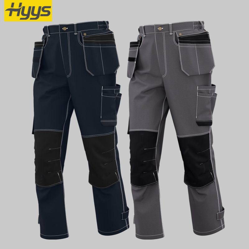 cotton multi pocket knee pad work pants