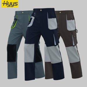 Wear-resistant work trousers with built-in knee pads