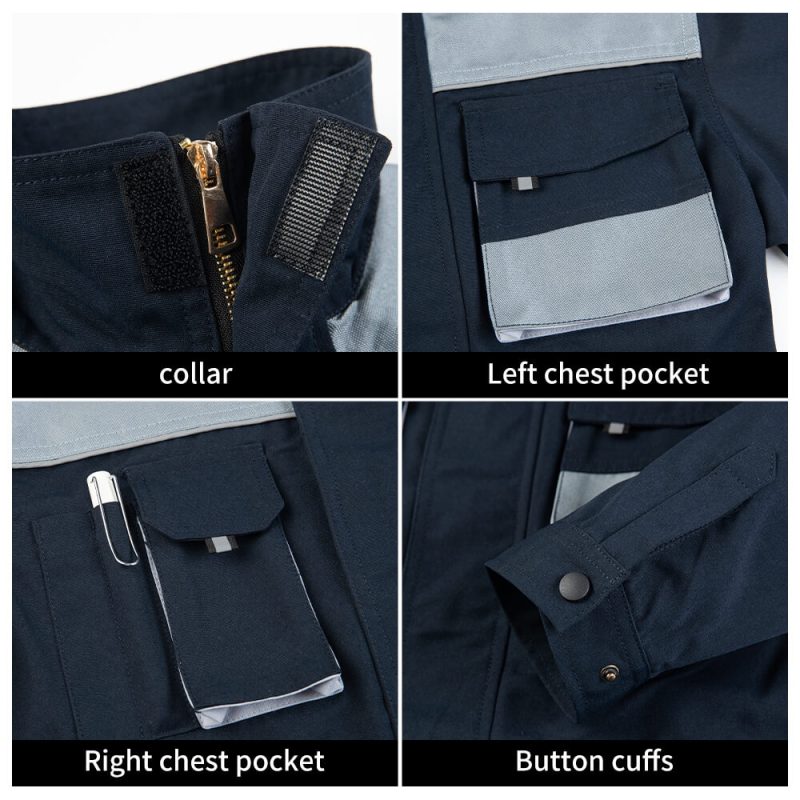 Multi-pocket Oxford Canvas Reinforced Coveralls - Image 10