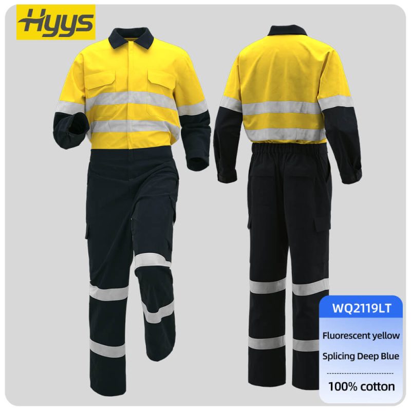 Spring Autumn Pure Cotton High-visibility Coveralls - Image 8
