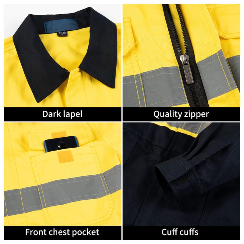 Spring Autumn Pure Cotton High-visibility Coveralls - Image 6